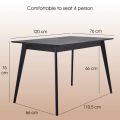 Obdélníkový jídelní stůl Pegasus Classic 120x76cm Černý Daiva Casa